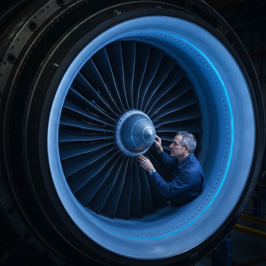 Jet engine turbine inspection